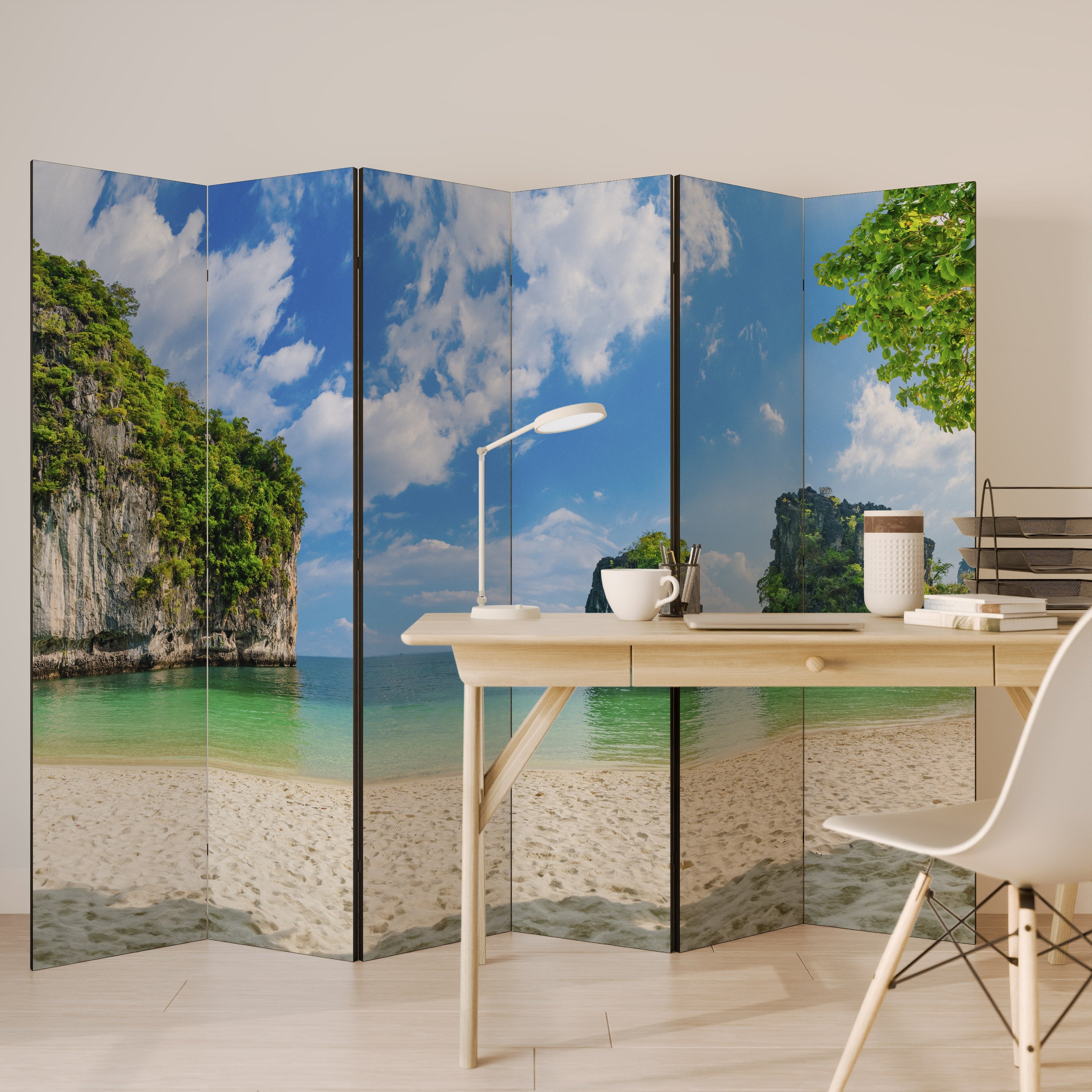 SUN-KISSED HAVEN Dekorativ rumsavdelare med 6 paneler
