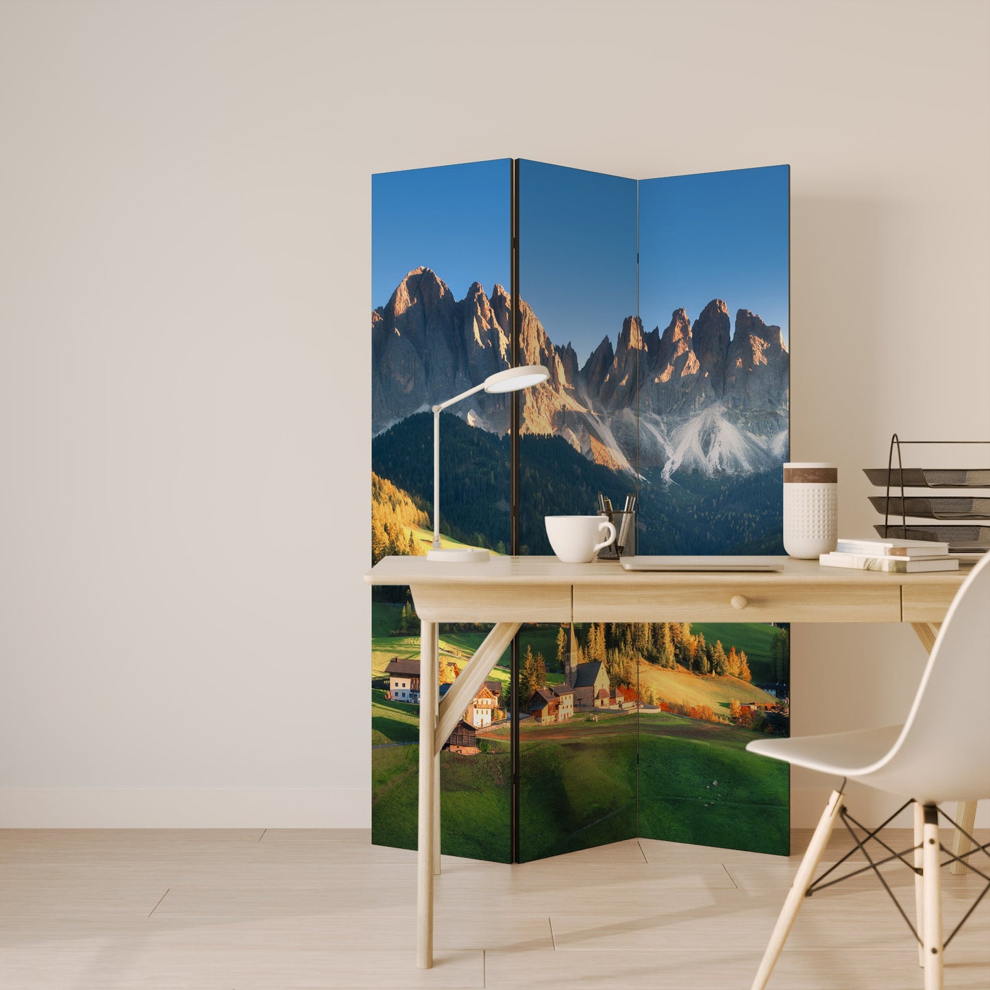 MOUNTAIN DREAMSCAPE Dekorativ rumsavdelare med 3 paneler