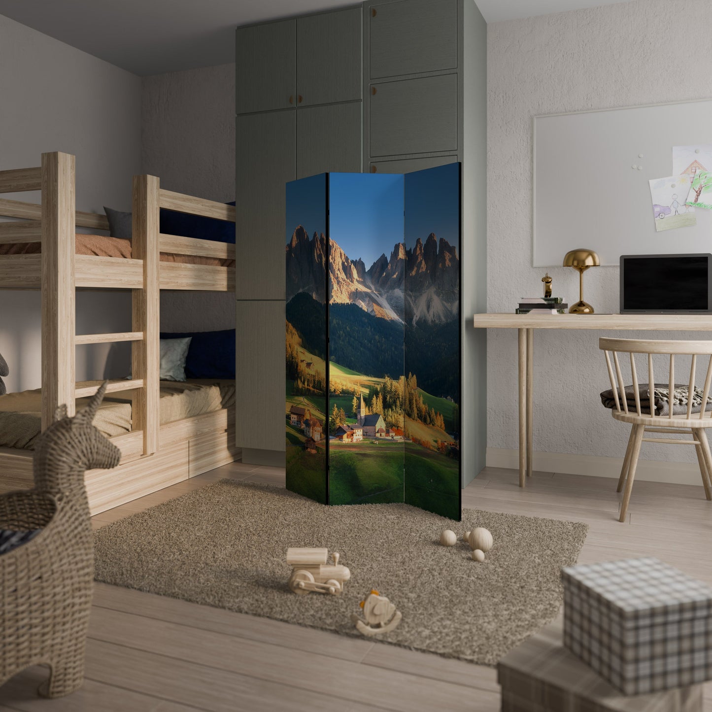 MOUNTAIN DREAMSCAPE Dekorativ rumsavdelare med 3 paneler