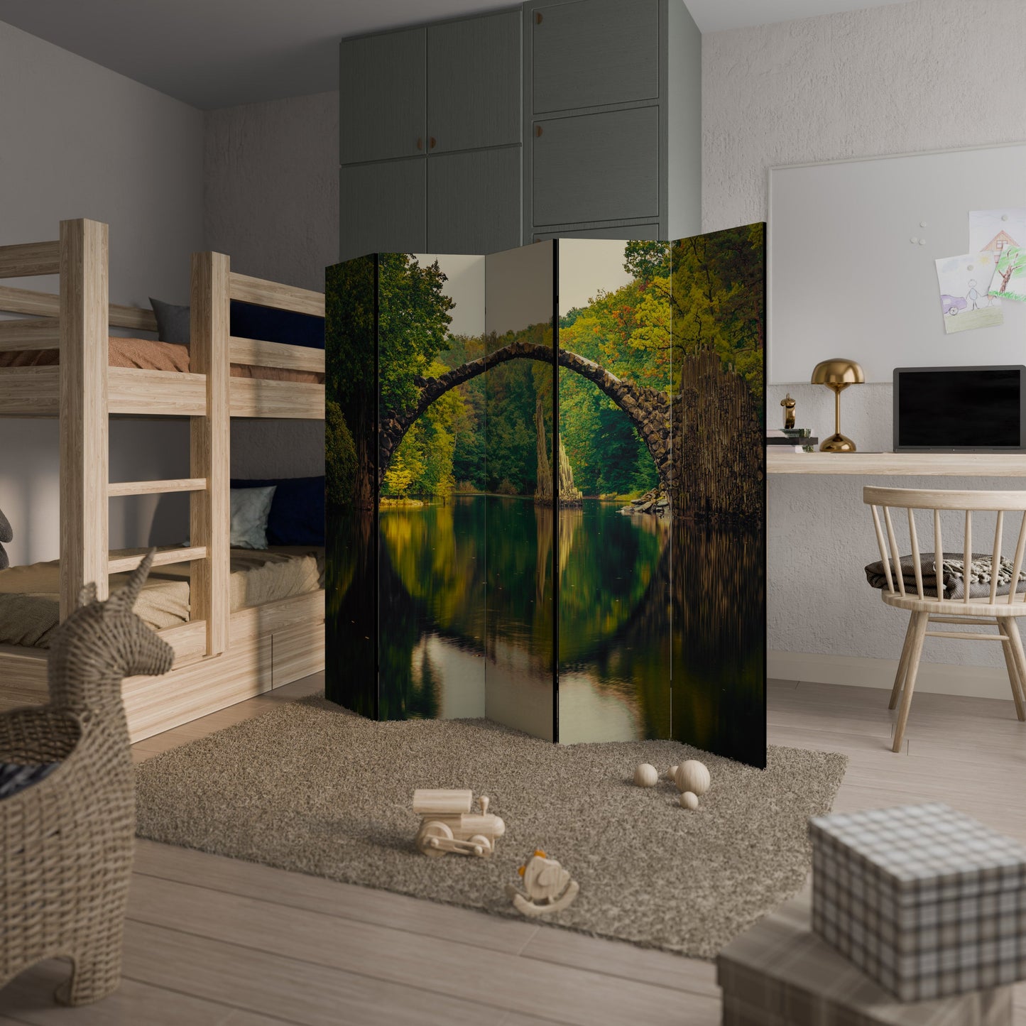 SERENE REFLECTIONS REALM Decorative 5-Panel Room Divider