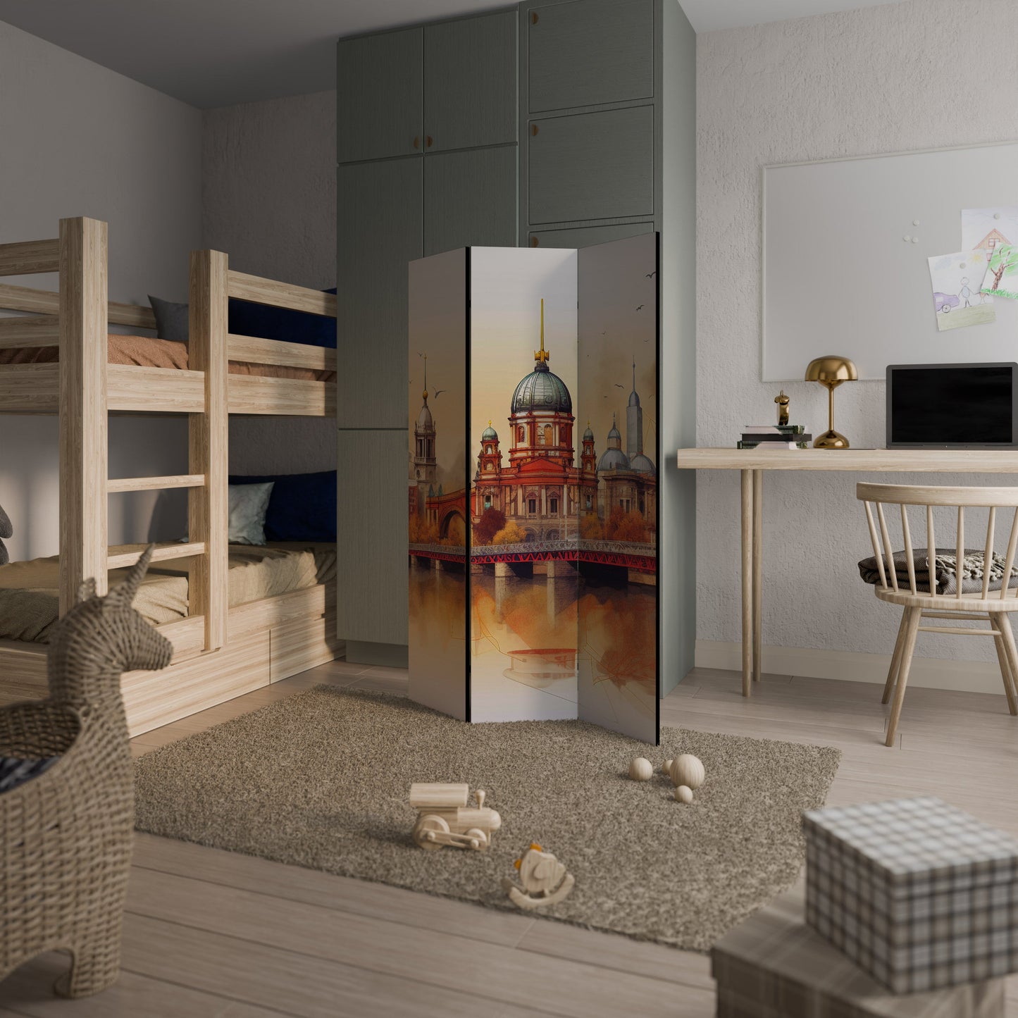 Berlin Spirit Dekorativ rumsavdelare med 3 paneler