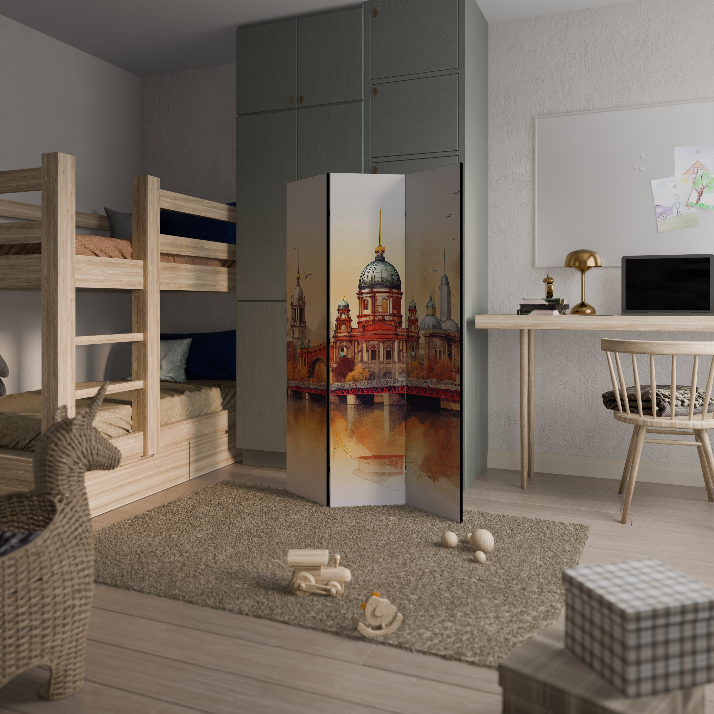 Berlin Spirit Dekorativ rumsavdelare med 3 paneler