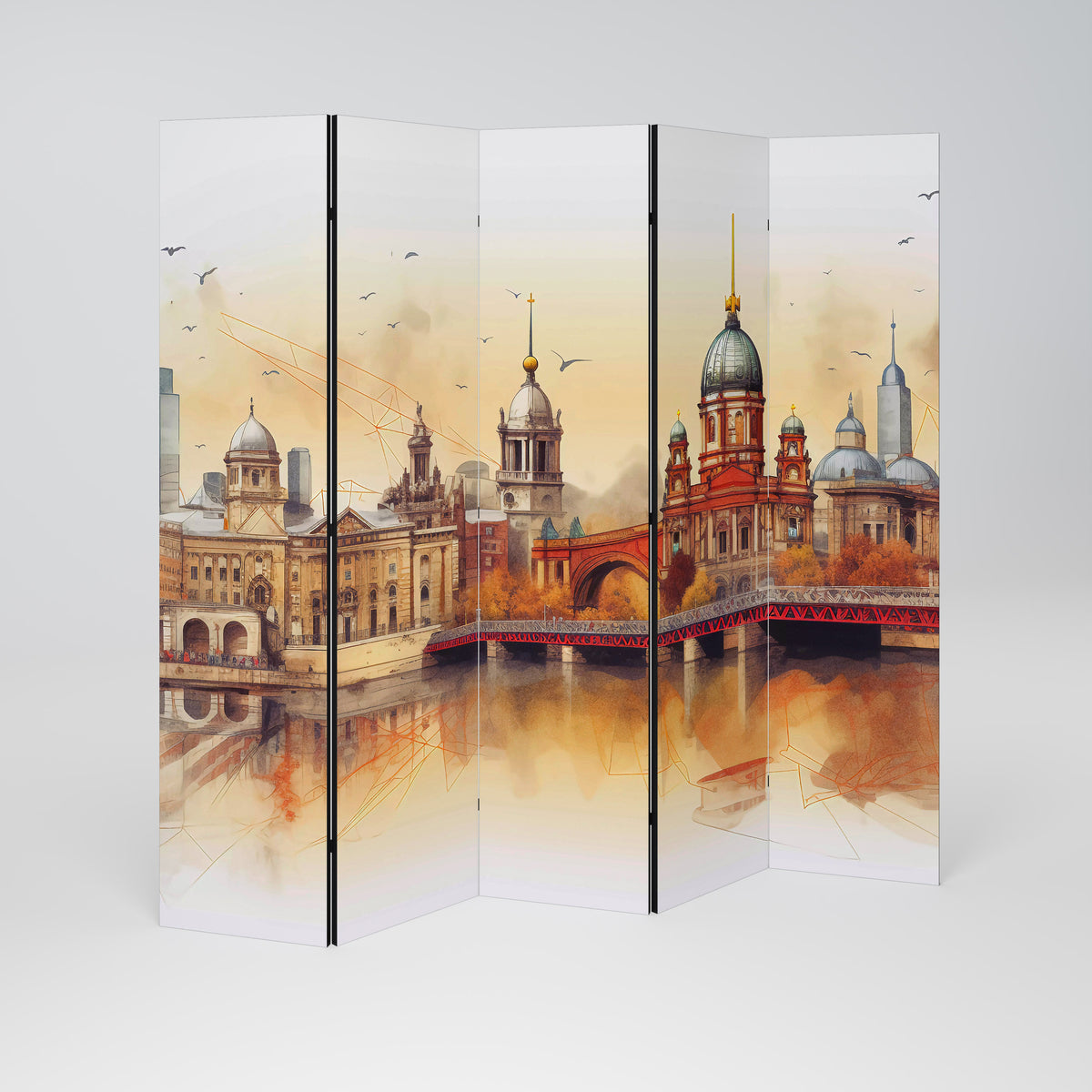 BERLIN SPIRIT Dekorativ rumsavdelare – 5 paneler