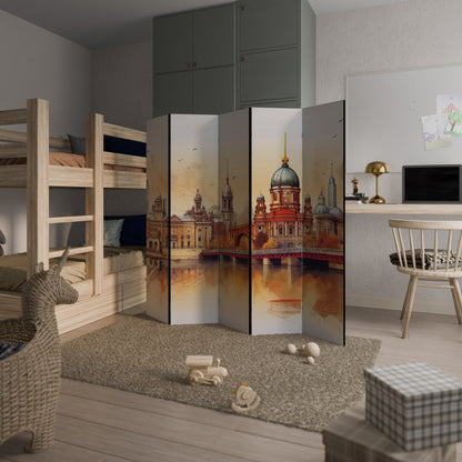 Dekorativ rumsavdelare med 5 paneler BERLIN SPIRIT