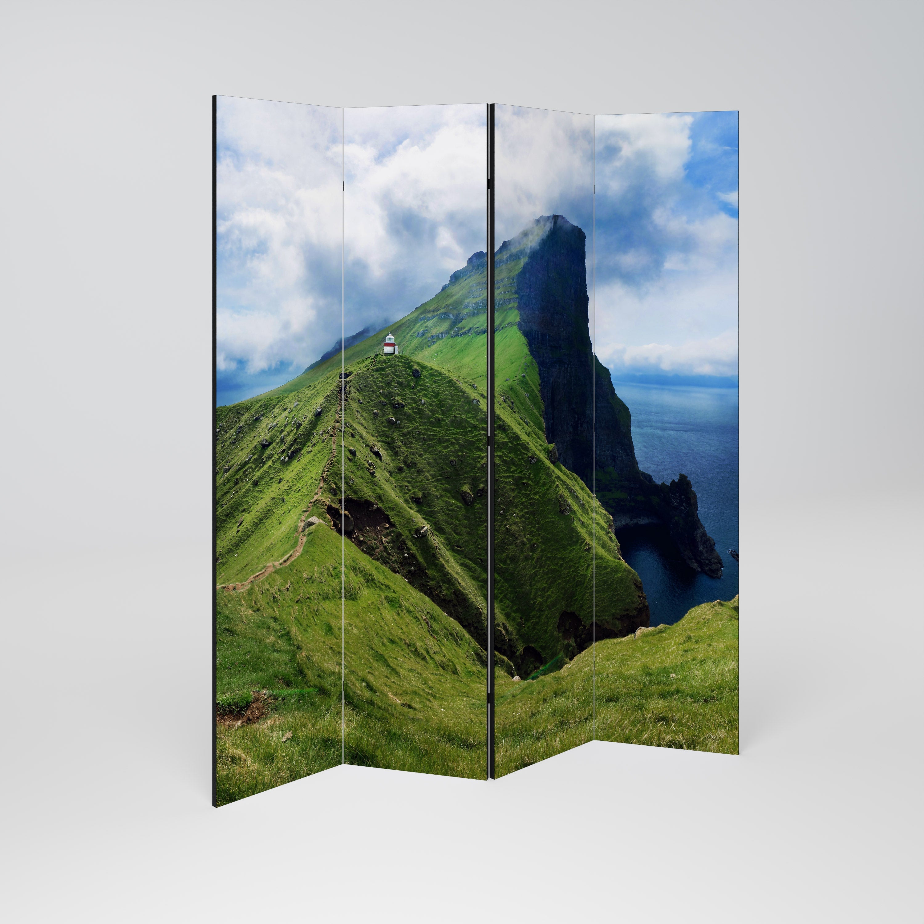 CLIFFS OF TRANQUILITY Dekorativ rumsavdelare med 4 paneler