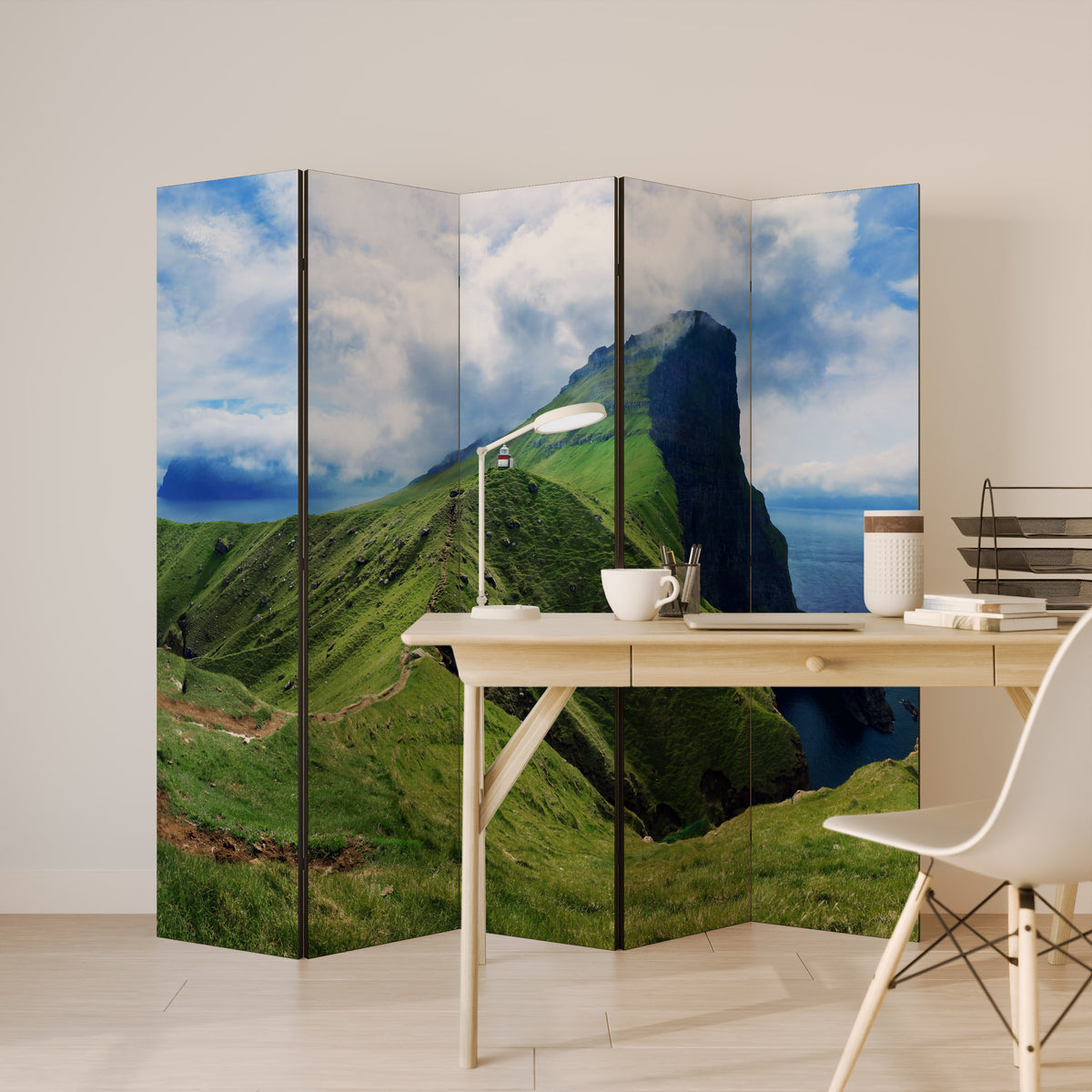 CLIFFS OF TRANQUILITY Dekorativ rumsavdelare – 5 paneler