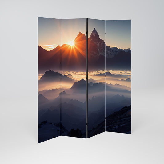MOUNTAINS AT DAWN Decorative 4-Panel Room Divider