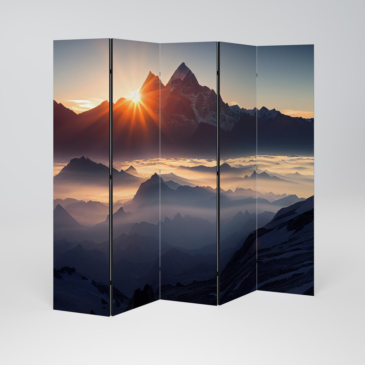 MOUNTAINS AT DAWN Dekorativ rumsavdelare – 5 paneler