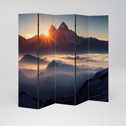 MOUNTAINS AT DAWN Dekorativ rumsavdelare – 5 paneler