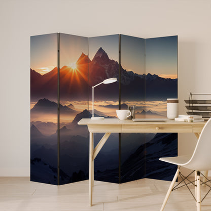 MOUNTAINS AT DAWN Dekorativ rumsavdelare – 5 paneler