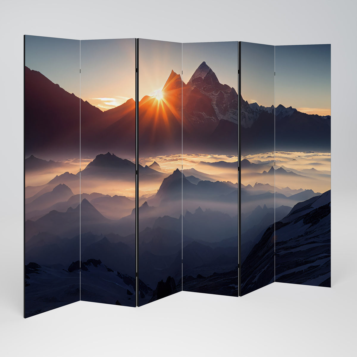 MOUNTAINS AT DAWN Rumsavdelare 6 paneler