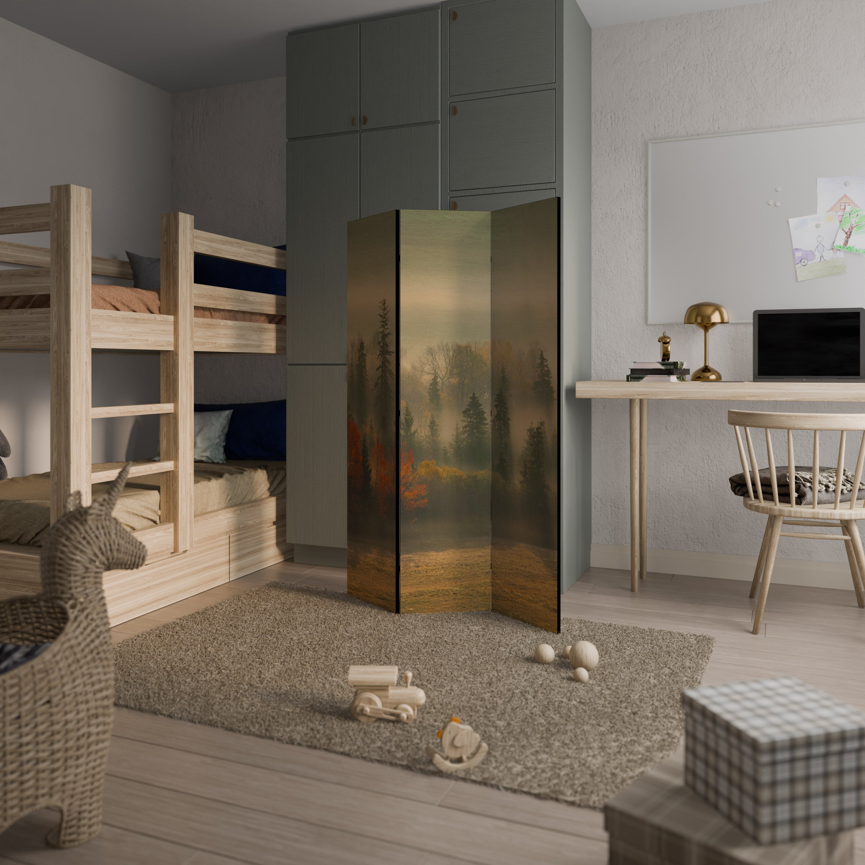 GILDING HOURS Dekorativ rumsavdelare – 3 paneler