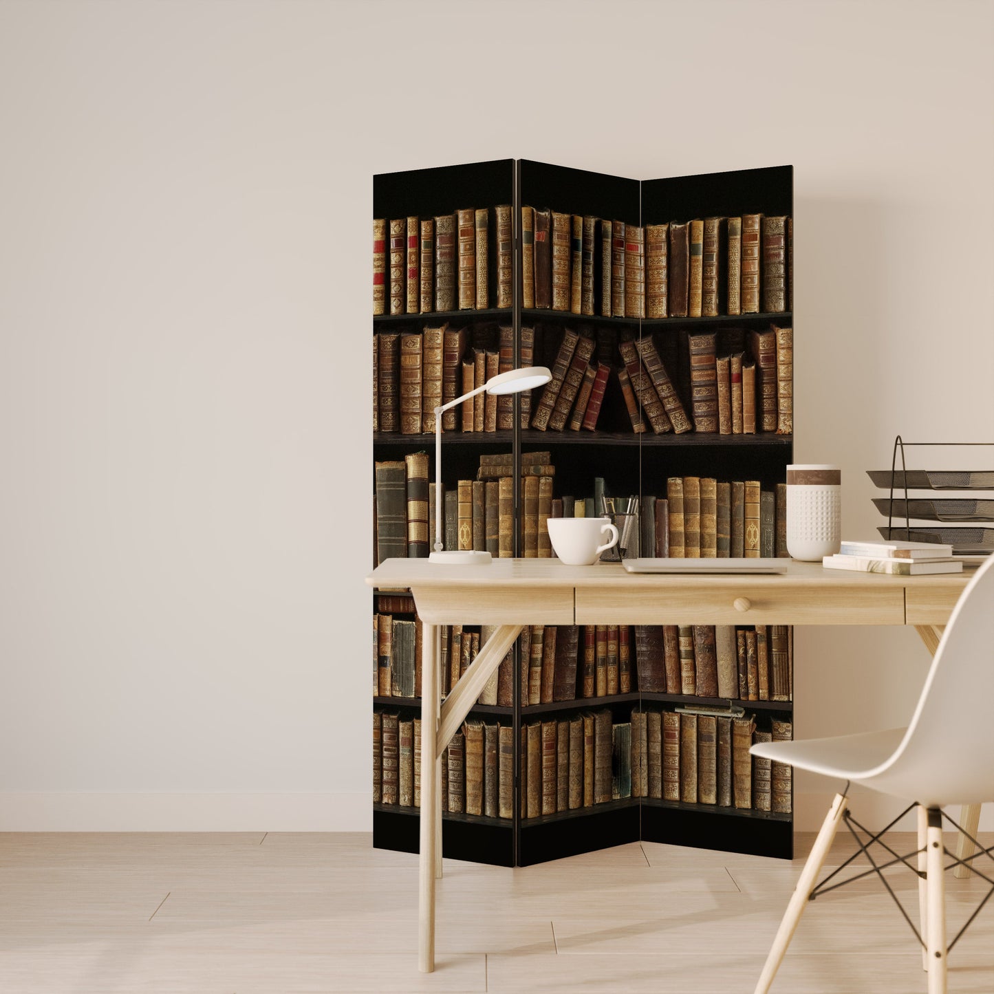SHELVES OF TIME Dekorativ rumsavdelare med 3 paneler