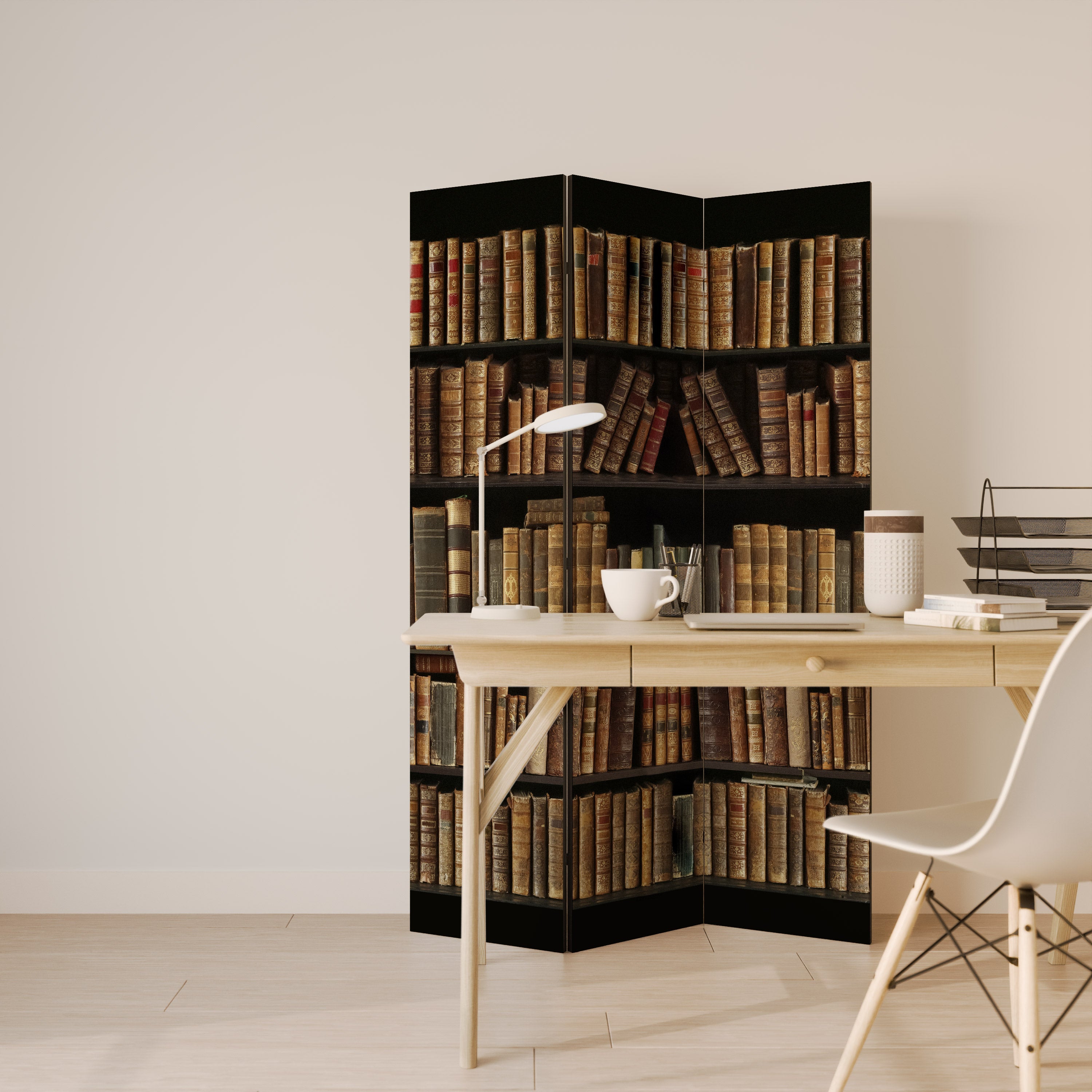 SHELVES OF TIME Dekorativ rumsavdelare med 3 paneler