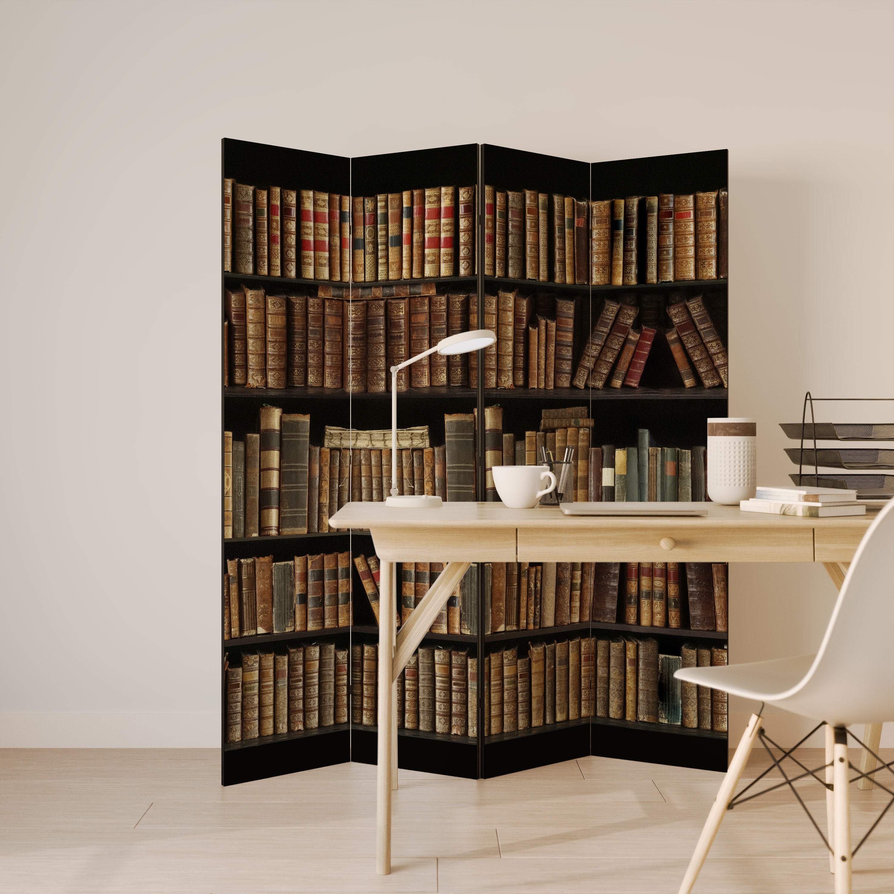 SHELVES OF TIME Dekorativ rumsavdelare med 4 paneler