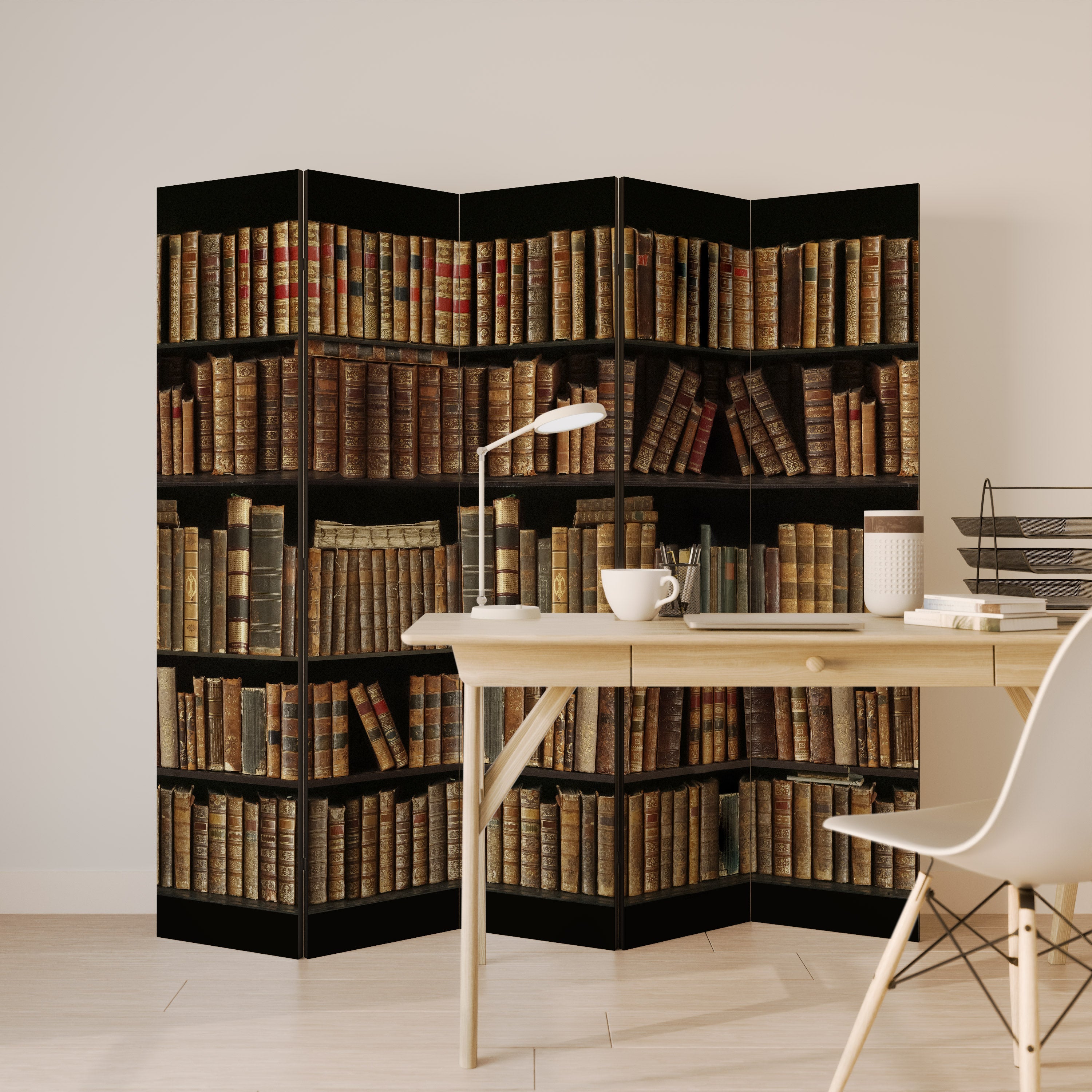 SHELVES OF TIME Dekorativ rumsavdelare med 5 paneler