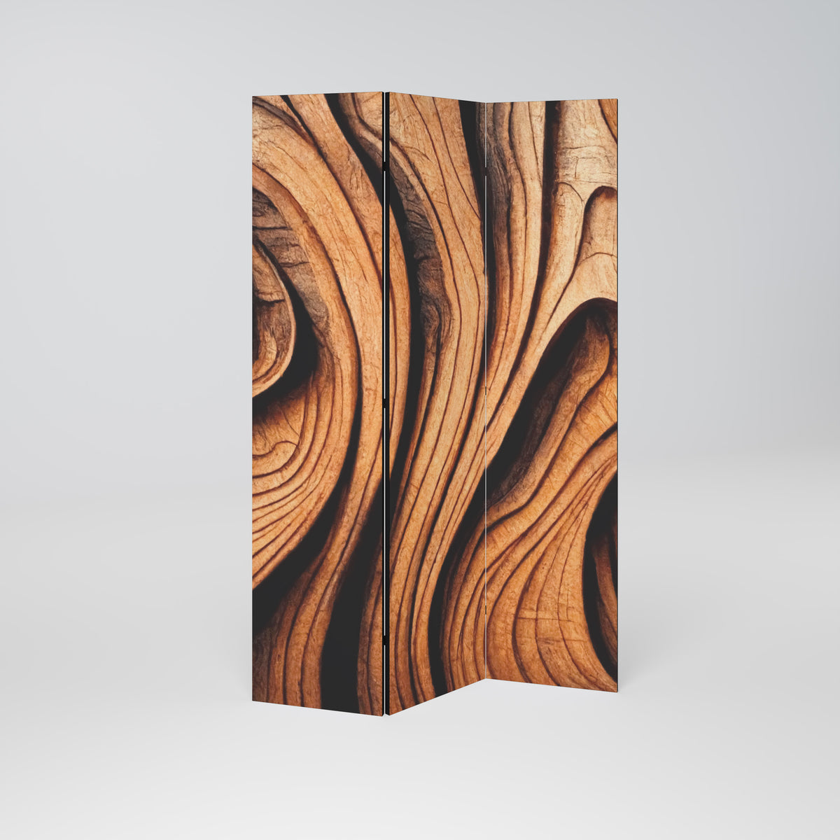 WOODEN WAVES UNFOLDED Dekorativ rumsavdelare – 3 paneler