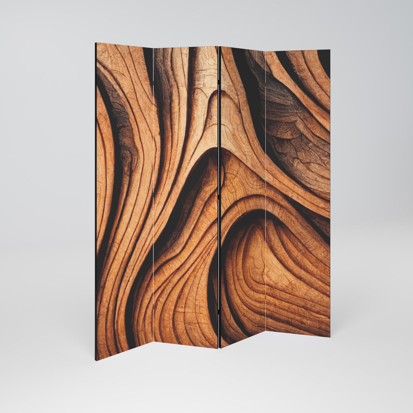 WOODEN WAVES UNFOLDED Rumsavdelare 4 paneler