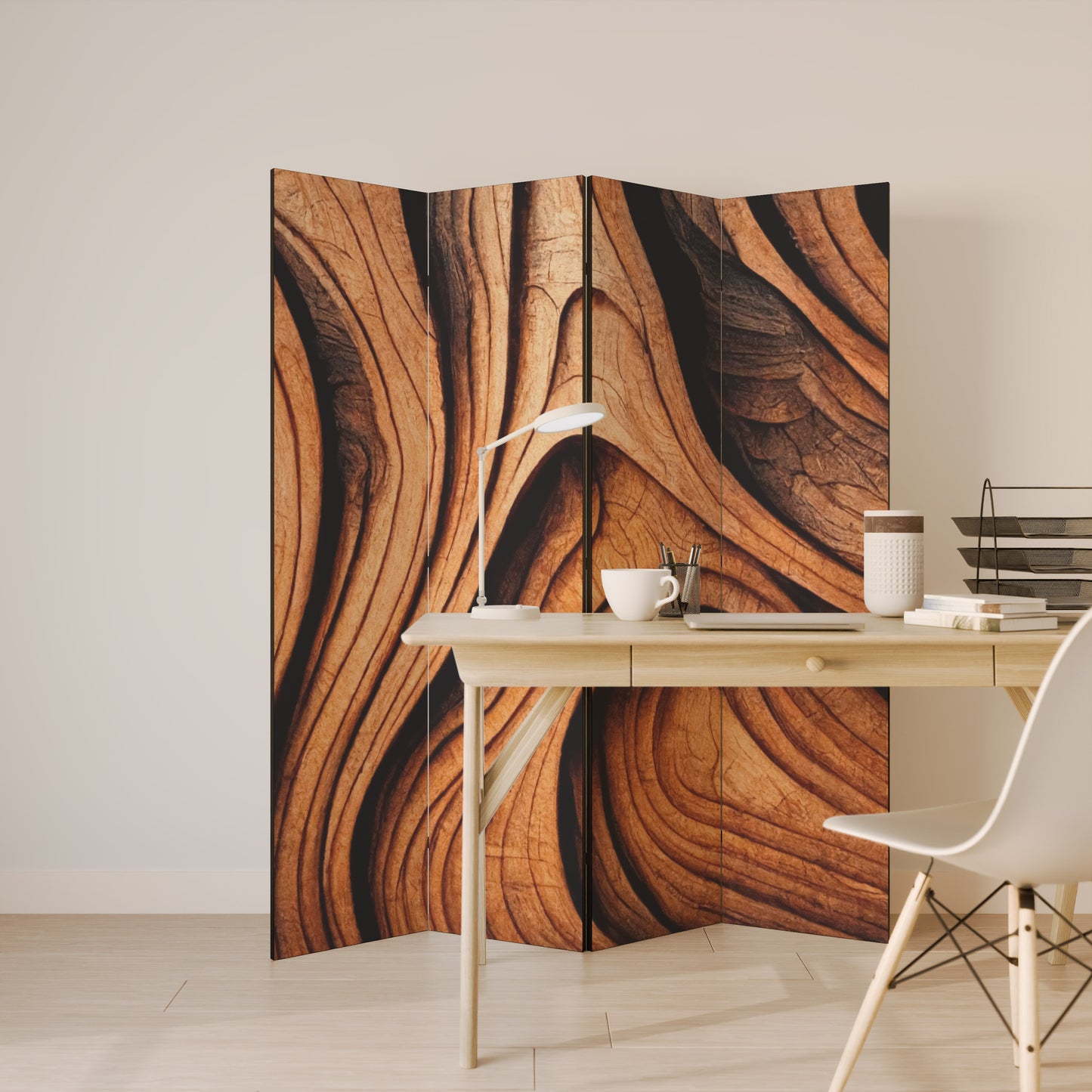 WOODEN WAVES UNFOLDED Rumsavdelare 4 paneler