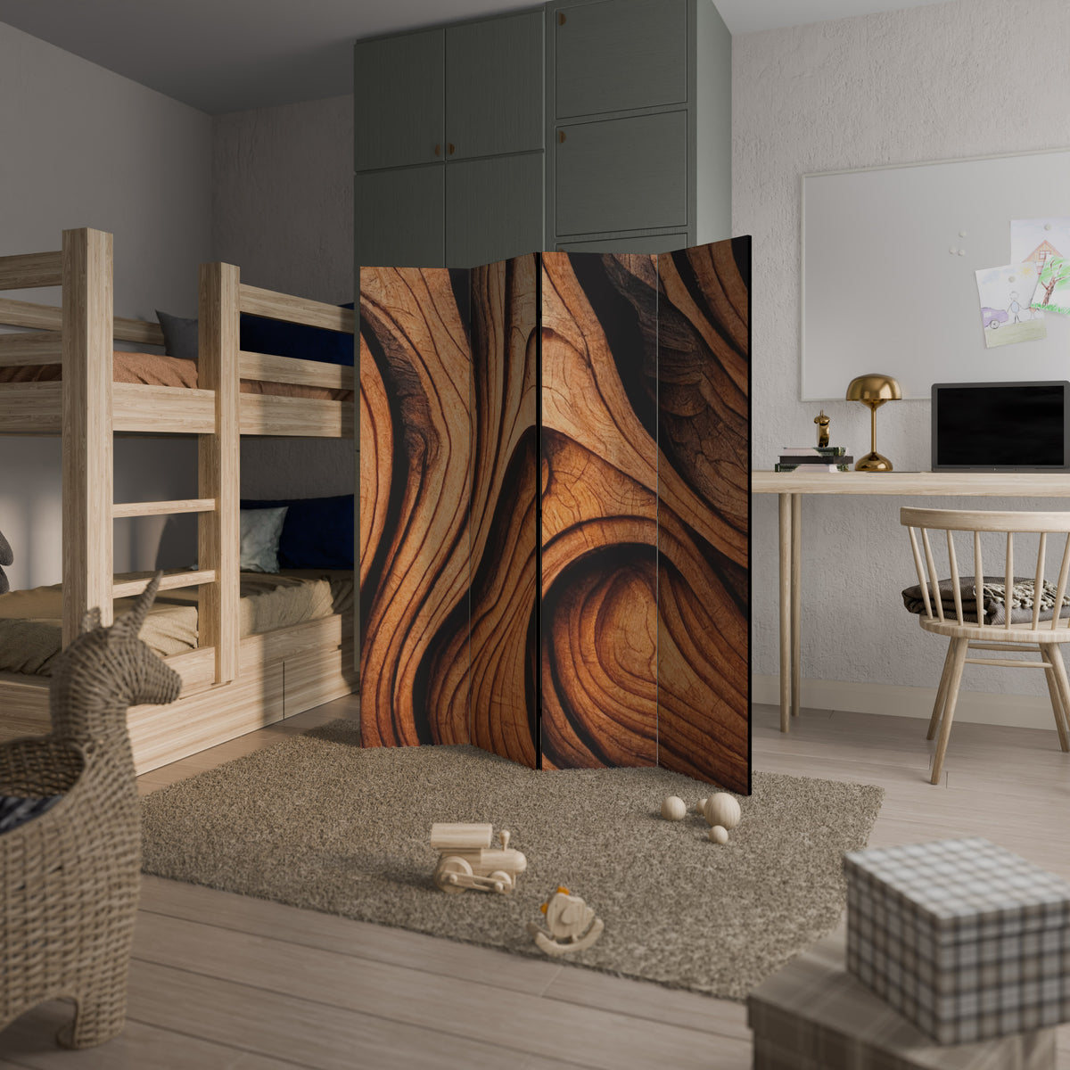 WOODEN WAVES UNFOLDED Rumsavdelare 4 paneler