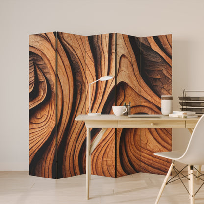 WOODEN WAVES UNFOLDED Dekorativ rumsavdelare – 5 paneler