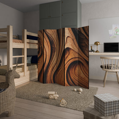 WOODEN WAVES UNFOLDED Dekorativ rumsavdelare – 5 paneler