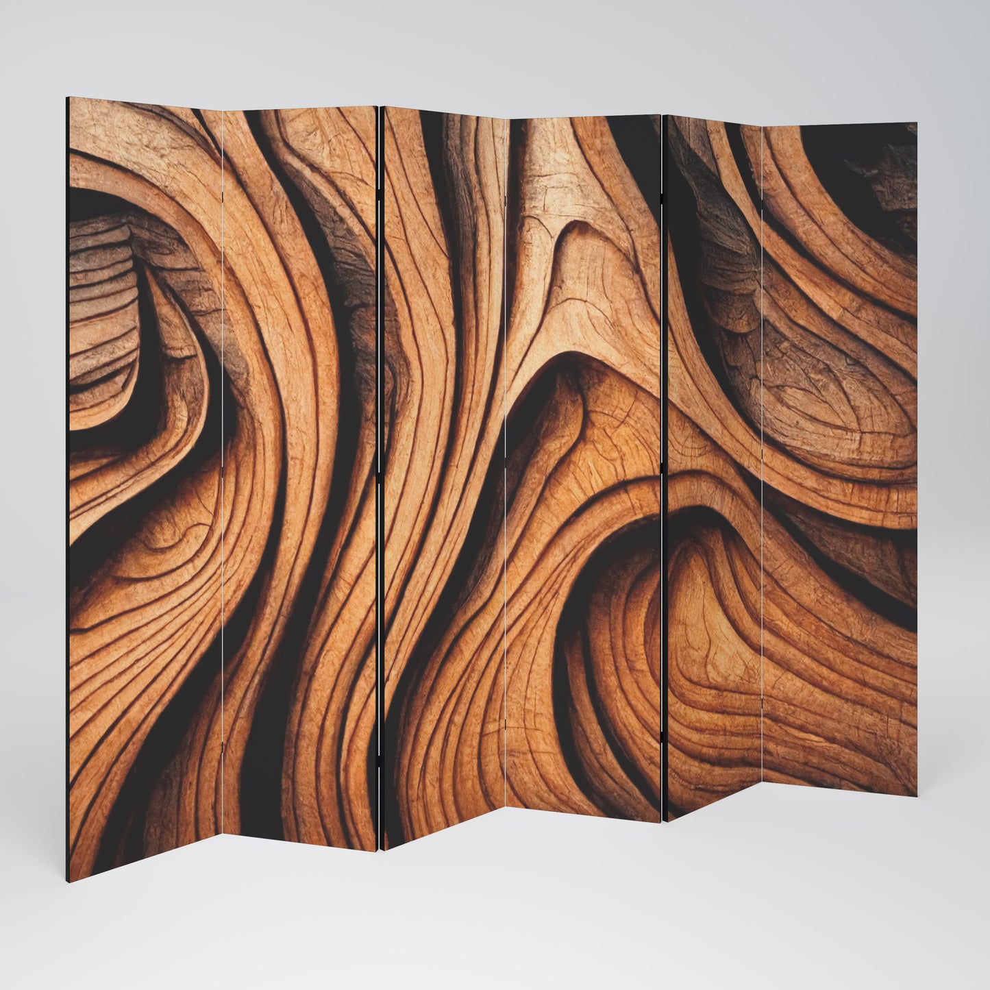 WOODEN WAVES UNFOLDED Rumsavdelare 6 paneler