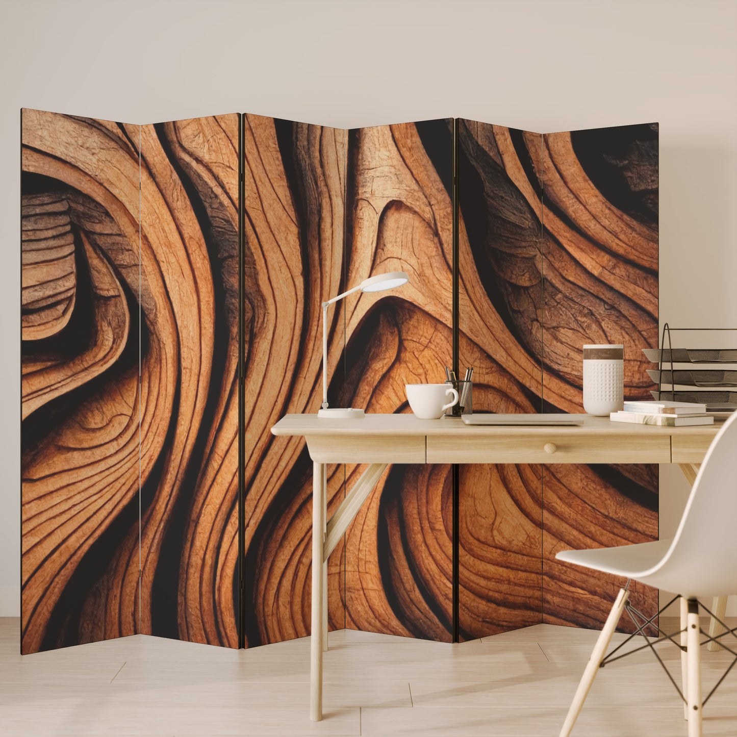 WOODEN WAVES UNFOLDED Rumsavdelare 6 paneler