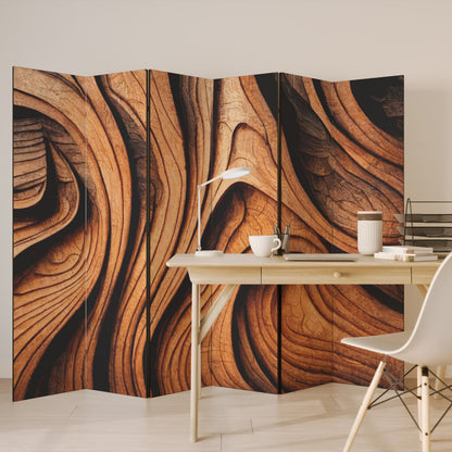 WOODEN WAVES UNFOLDED Rumsavdelare 6 paneler