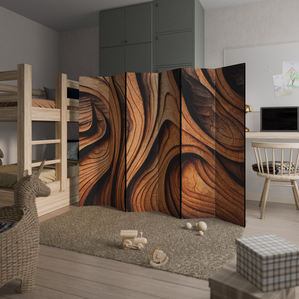 WOODEN WAVES UNFOLDED Rumsavdelare 6 paneler