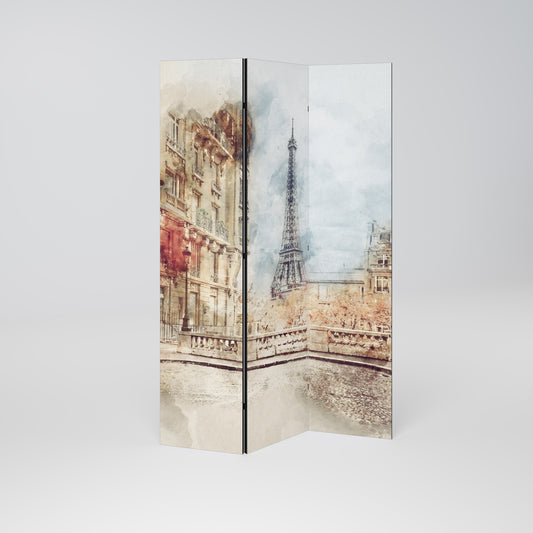 PARISIAN DAYDREAM Dekorativ rumsavdelare med 3 paneler