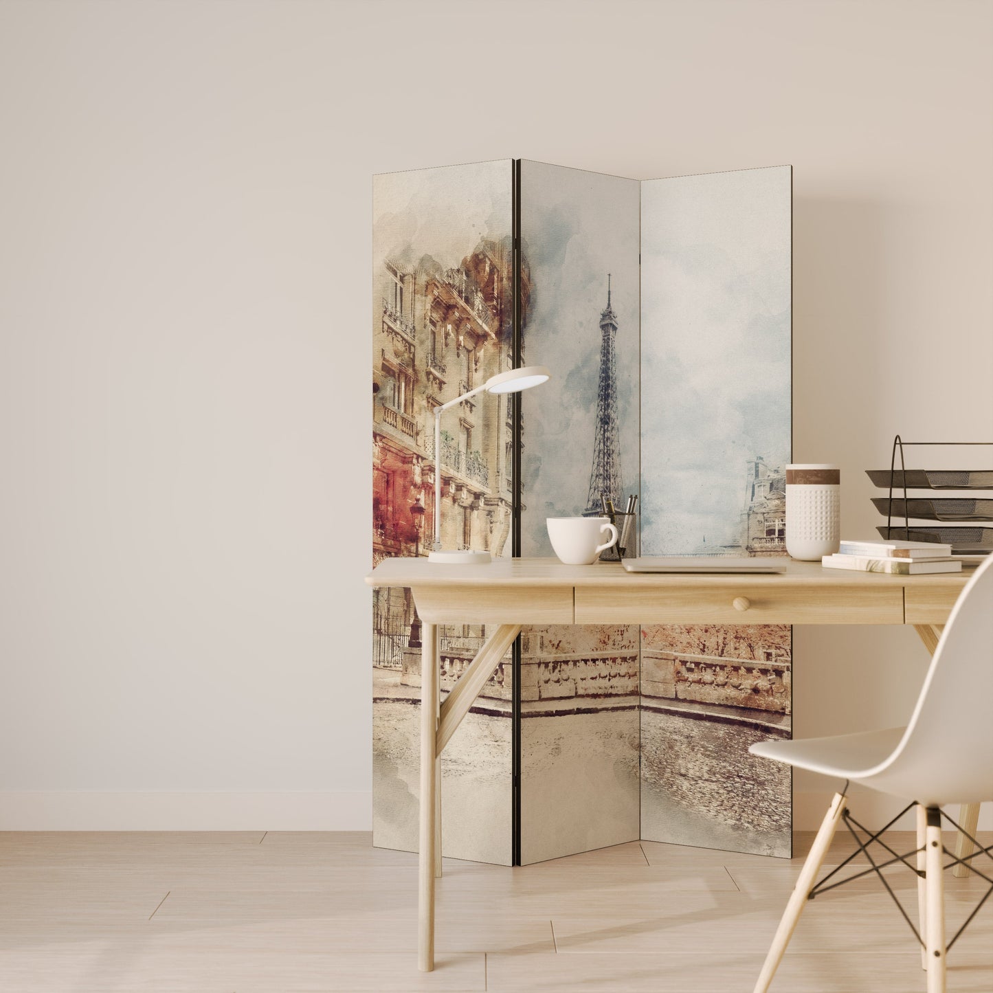 PARISIAN DAYDREAM Dekorativ rumsavdelare med 3 paneler