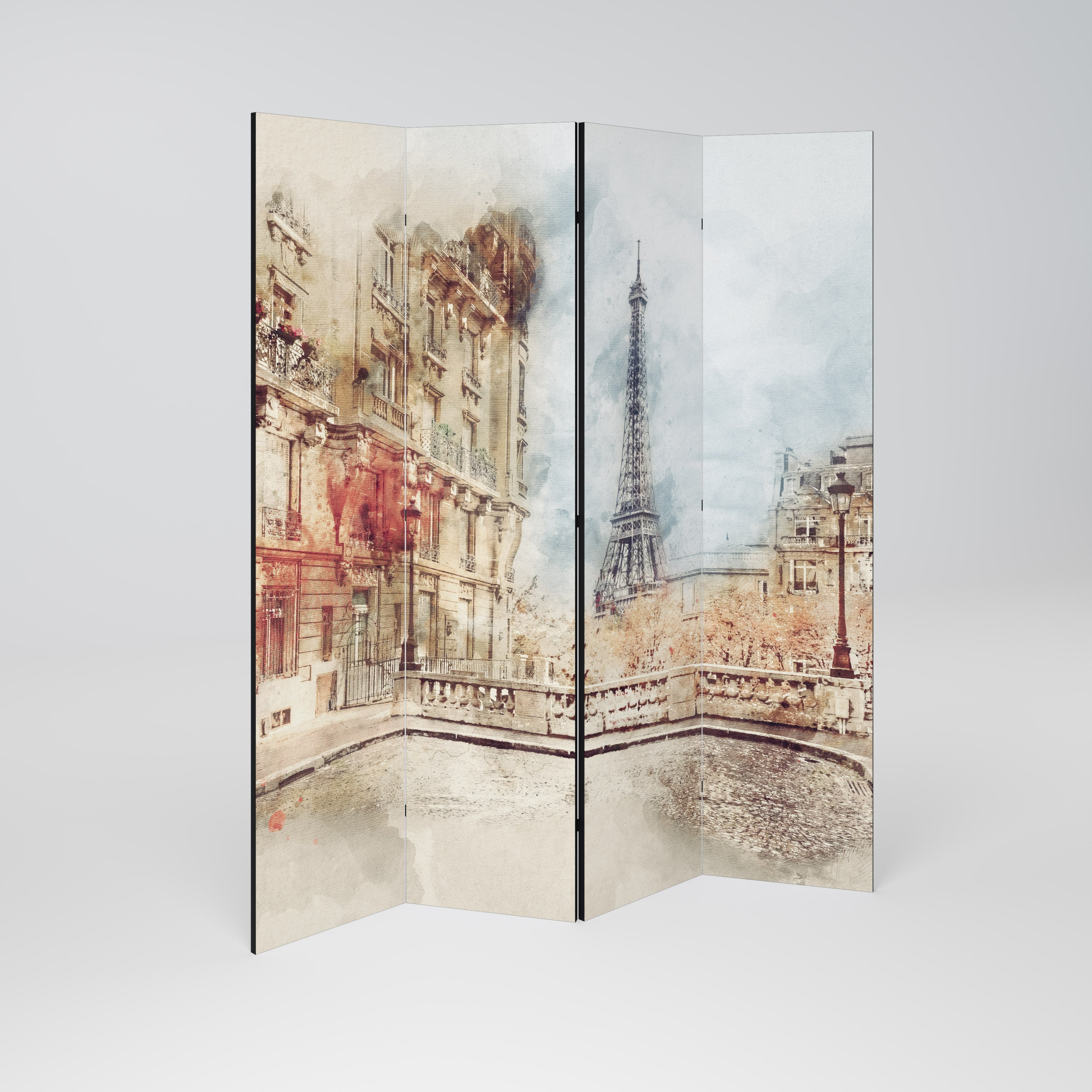 PARISIAN DAYDREAM Dekorativ rumsavdelare med 4 paneler