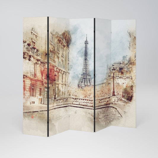 PARISIAN DAYDREAM Dekorativ rumsavdelare med 5 paneler
