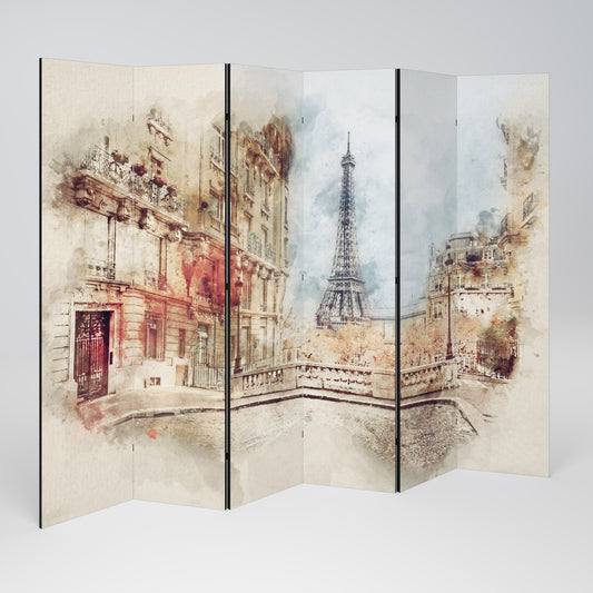PARISIAN DAYDREAM Dekorativ rumsavdelare med 6 paneler