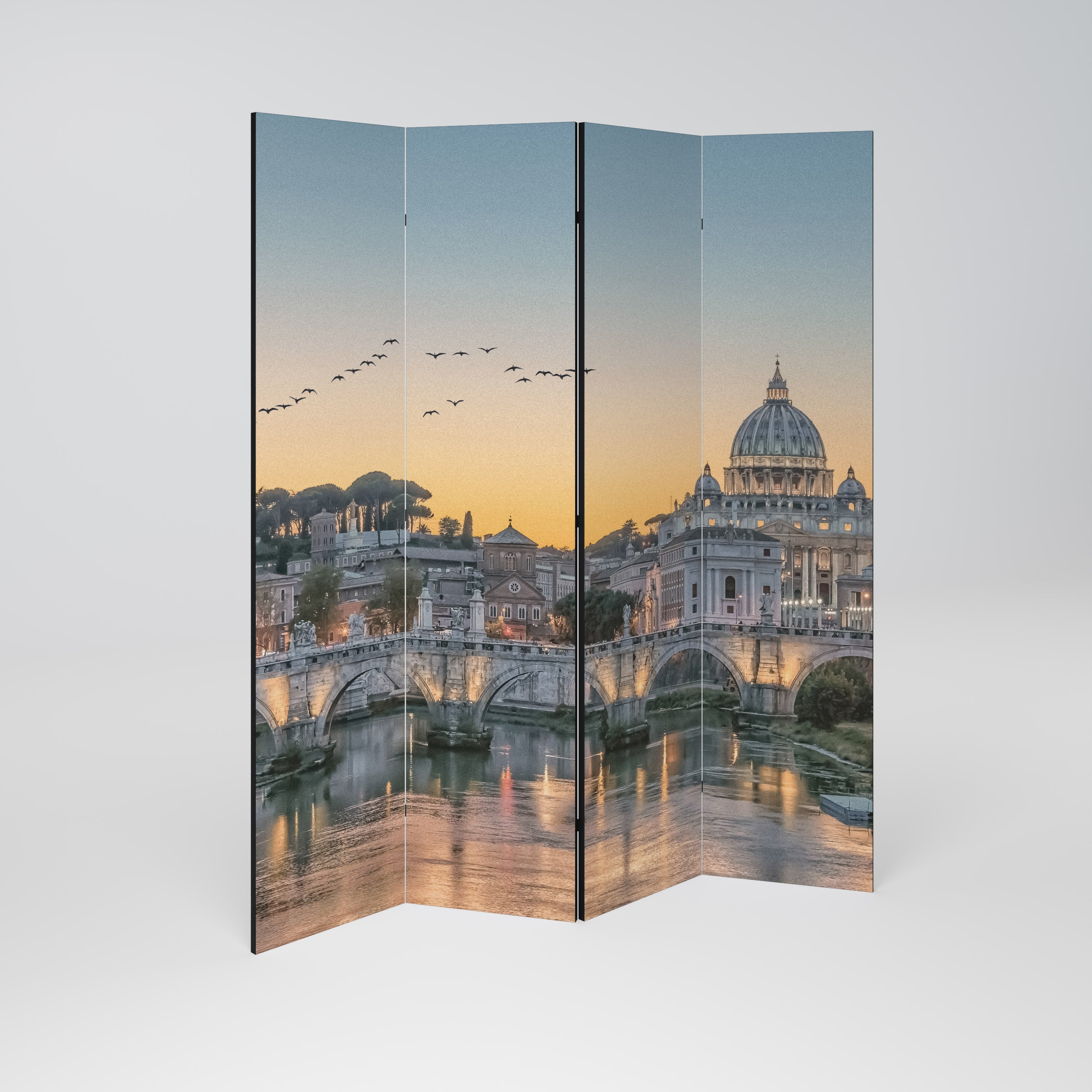 Dekorativ rumsavdelare med 4 paneler REFLECTIONS OF ROME