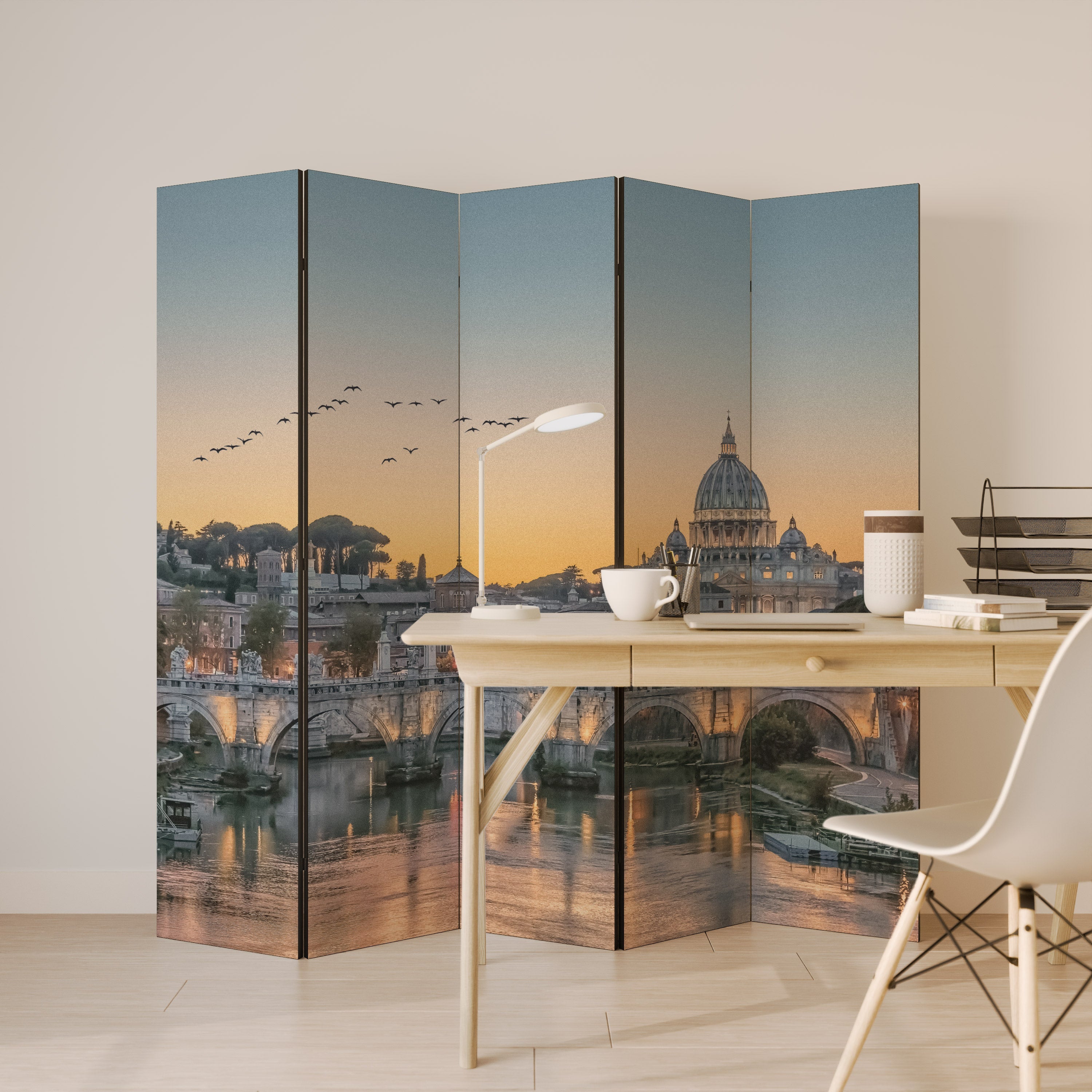 Dekorativ rumsavdelare med 5 paneler REFLECTIONS OF ROME