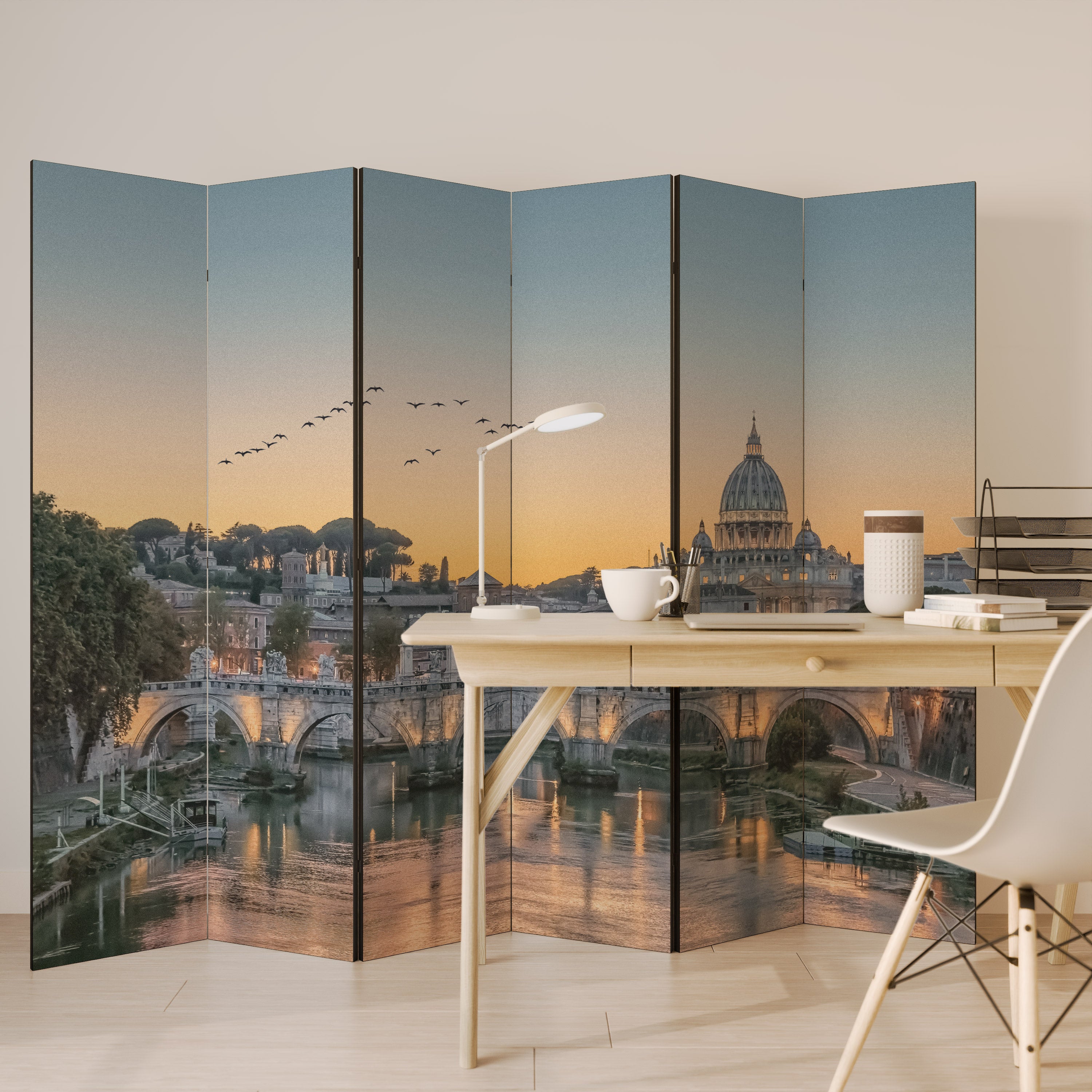 Dekorativ rumsavdelare med 6 paneler REFLECTIONS OF ROME