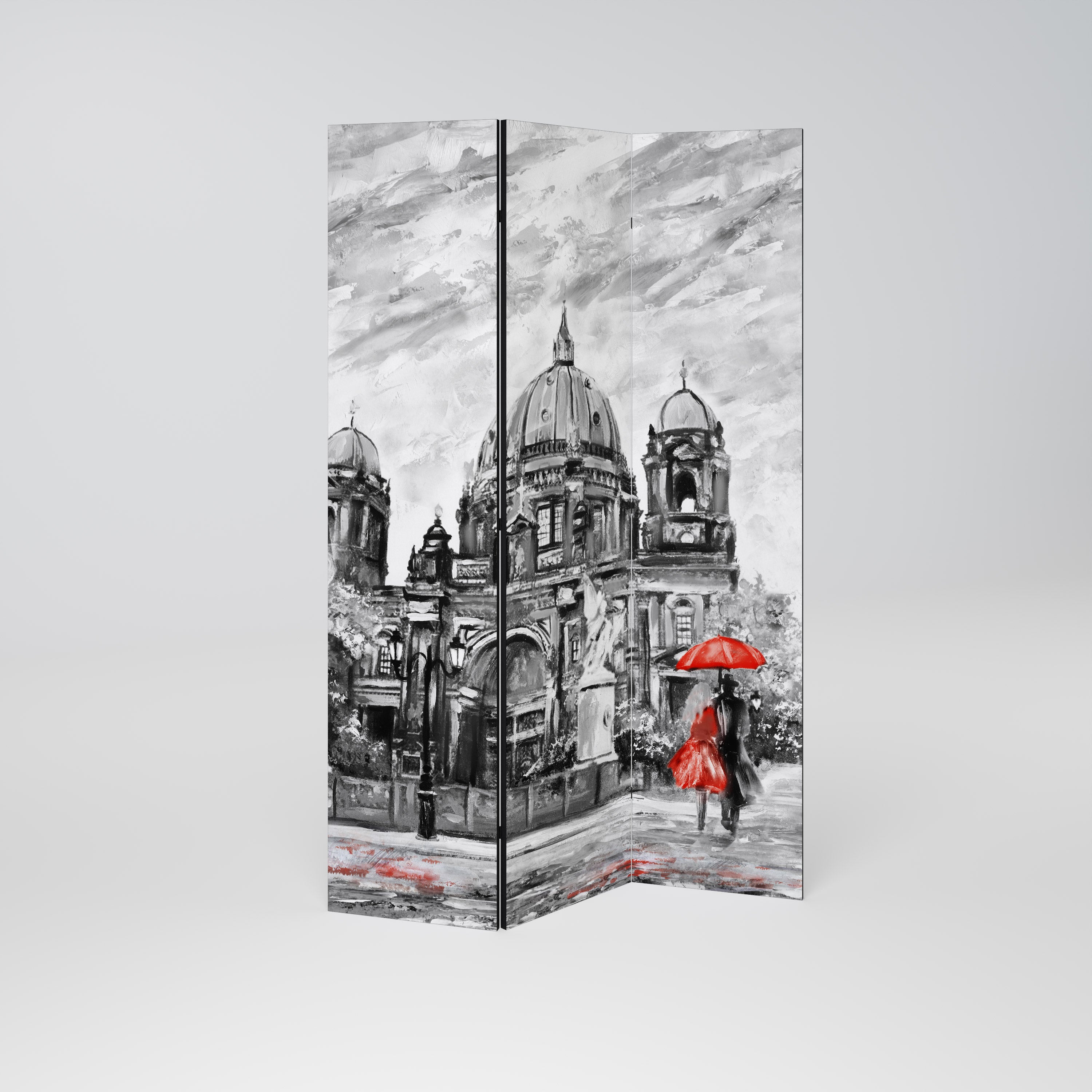 RED LEAVES EMBRACE Dekorativ rumsavdelare – 3 paneler