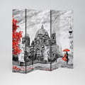 RED LEAVES EMBRACE Dekorativ rumsavdelare – 5 paneler
