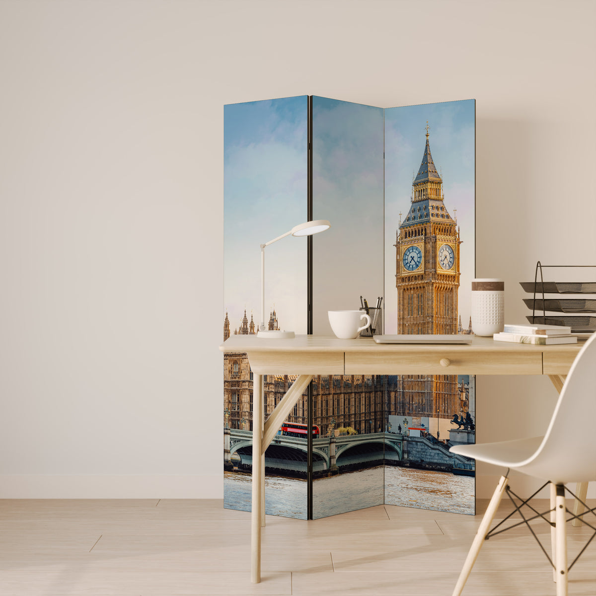 TIMELESS LONDON ELEGANCE Dekorativ rumsavdelare – 3 paneler