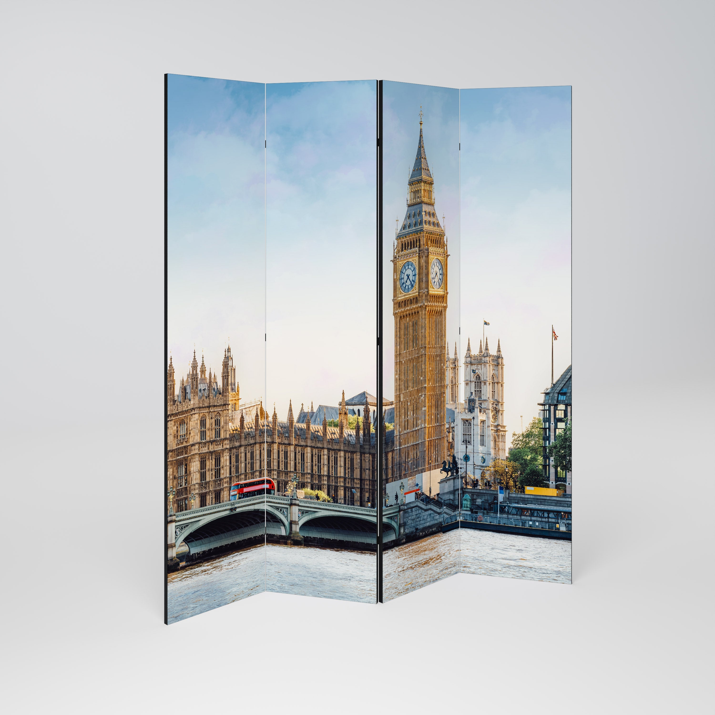 TIDLÖS LONDON ELEGANCE Dekorativ rumsavdelare med 4 paneler
