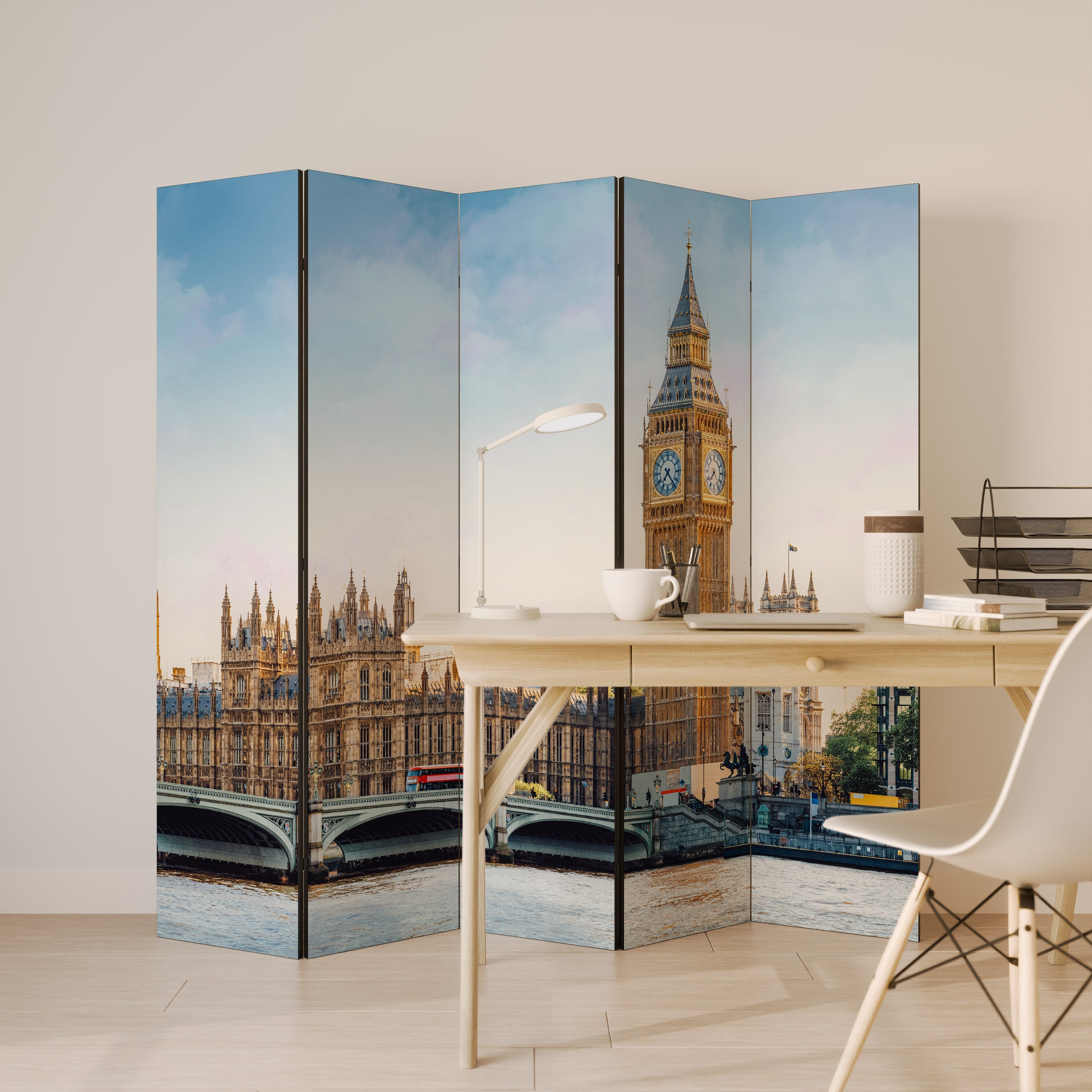 TIDLÖS LONDON ELEGANCE Dekorativ rumsavdelare med 5 paneler