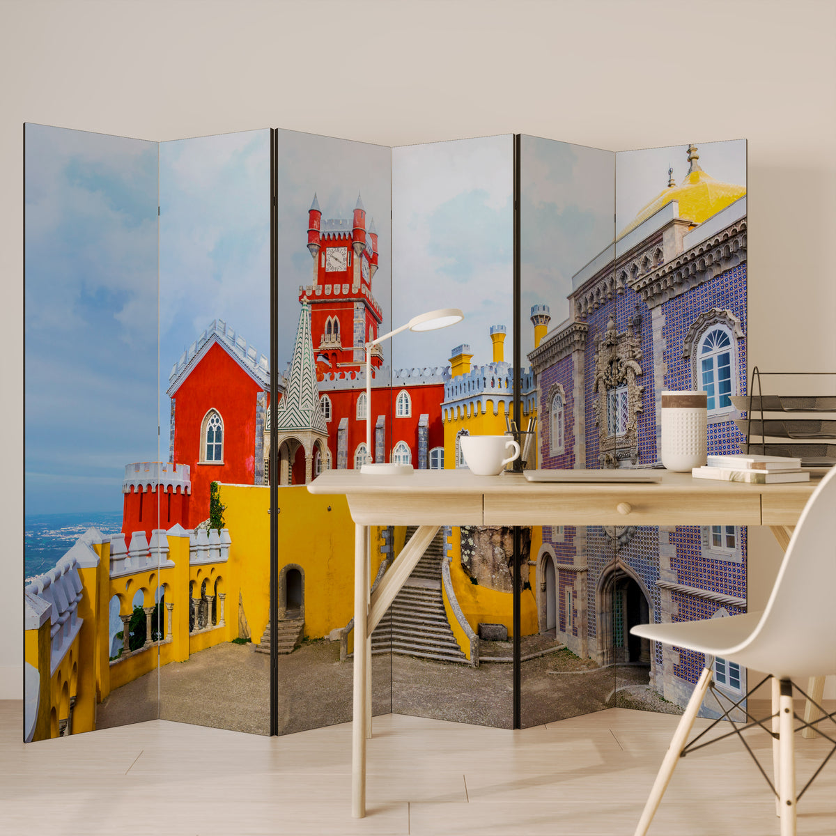 COLORFUL CASTLE CORRIDORS Rumsavdelare 6 paneler