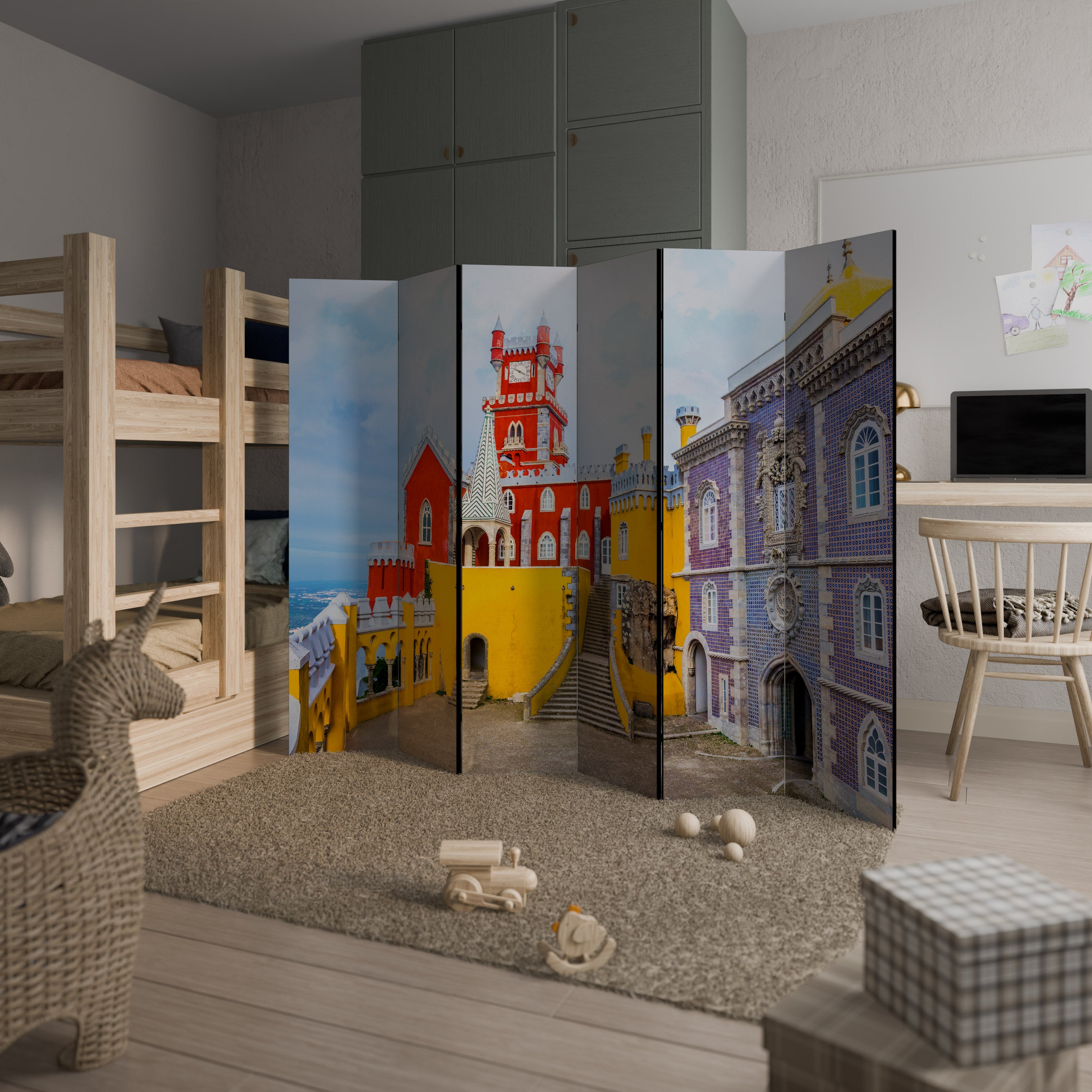 COLORFUL CASTLE CORRIDORS Rumsavdelare 6 paneler