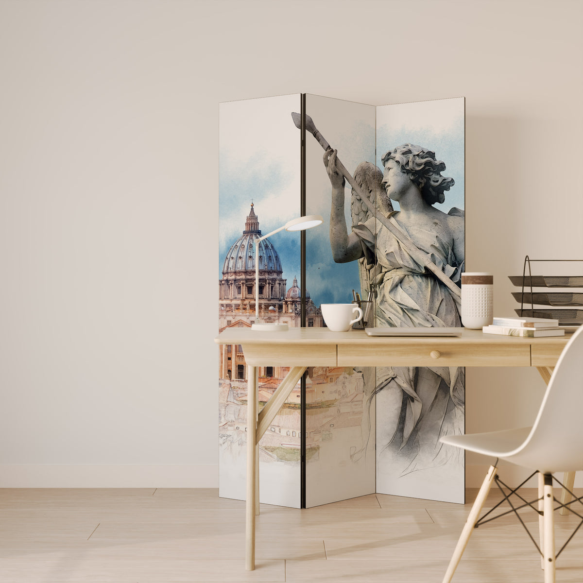 MYSTICAL CITYSCAPE RELIC Dekorativ rumsavdelare – 3 paneler