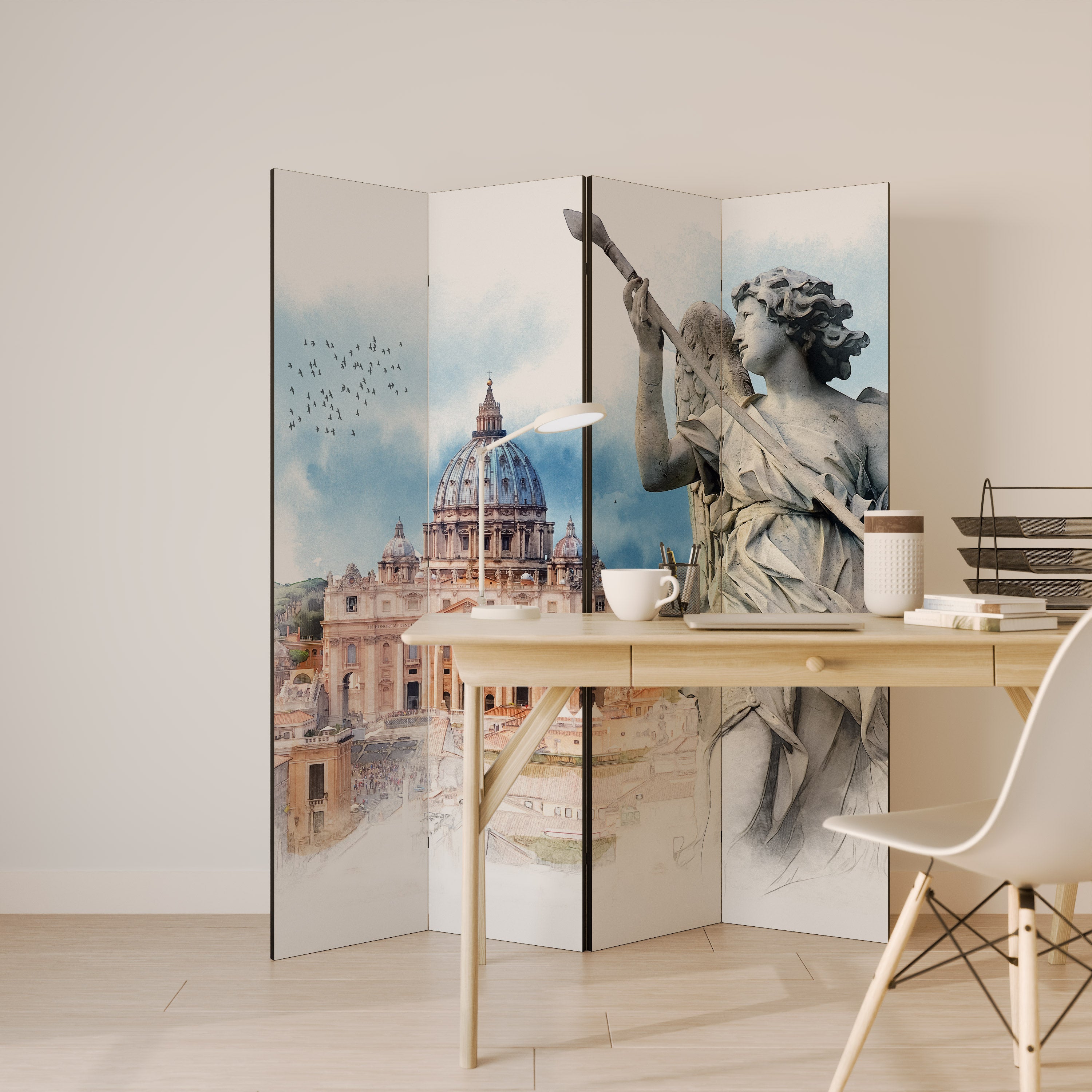 MYSTICAL CITYSCAPE RELIC Rumsavdelare 4 paneler