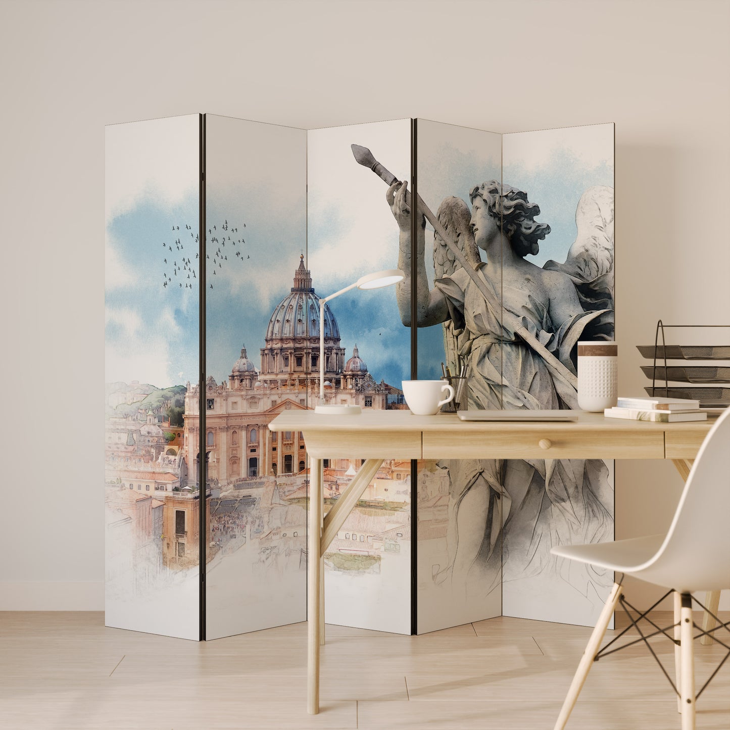 MYSTICAL CITYSCAPE RELIC Dekorativ rumsavdelare – 5 paneler