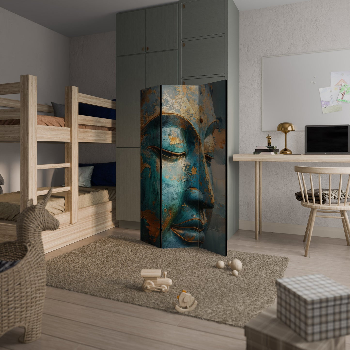 ENIGMATIC STILLNESS Dekorativ rumsavdelare med 3 paneler