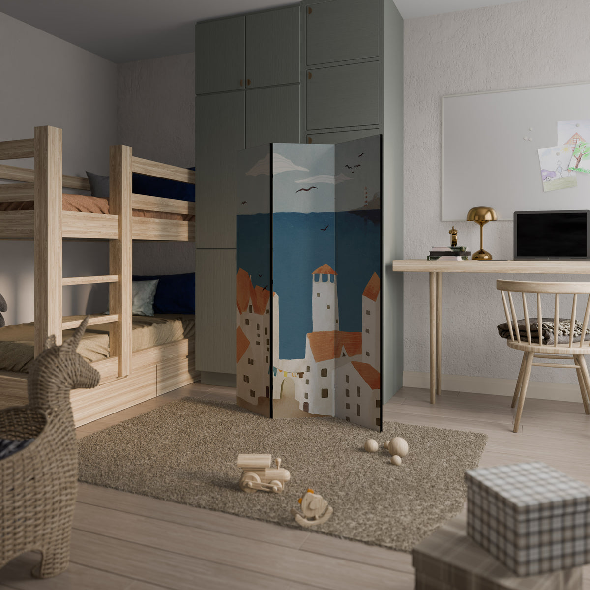 COASTLAND VILLAGE Dekorativ rumsavdelare – 3 paneler